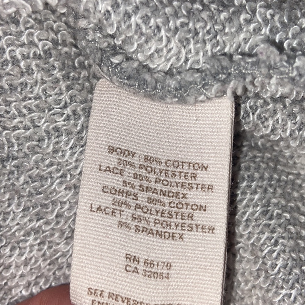 Free People Gray Floral Lace Oversized Sweatshirt Small - Picture 14 of 14